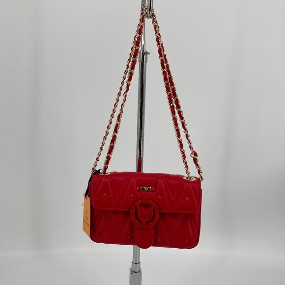 Valentino by Mario Valentino Poisson Crossbody Red Quilted Leather Bag - Picture 1 of 16